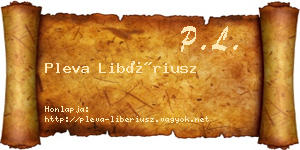 Pleva Libériusz névjegykártya